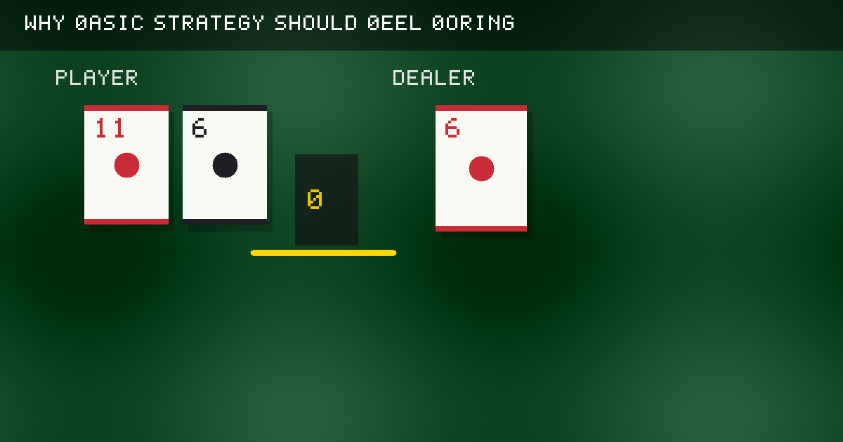 Original calm blackjack practice diagram with repeated correct decisions.