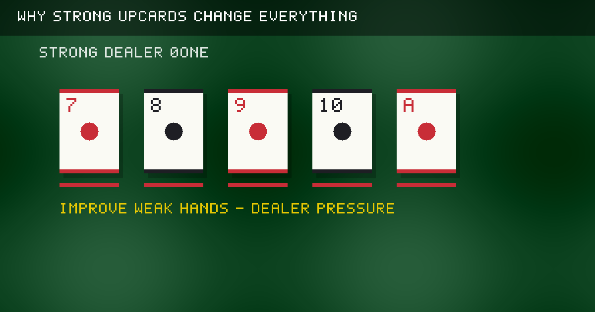 Original dealer strong-upcard diagram with 7 through Ace highlighted.