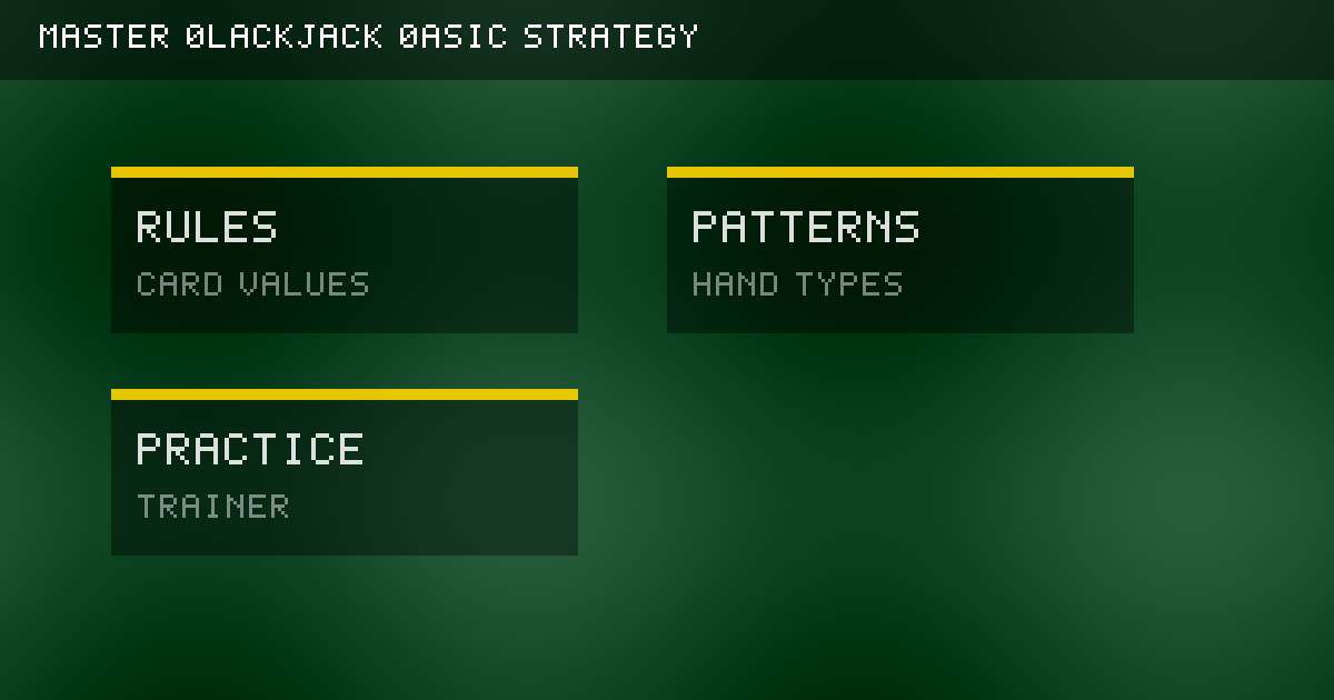 Original card diagram showing a practice hand, dealer upcard, and strategy notes.