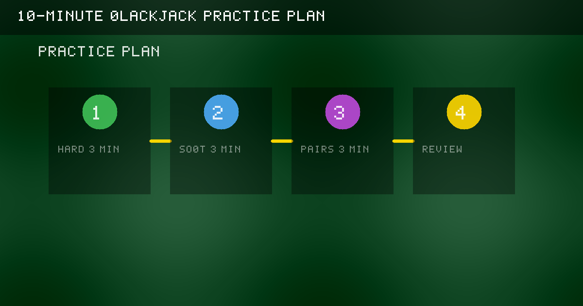 Original timeline-style blackjack practice plan illustration.