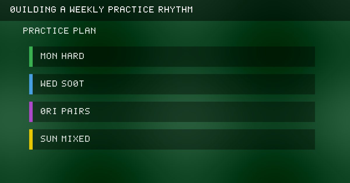 Original weekly blackjack practice calendar with hard, soft, pair, and mixed sessions.